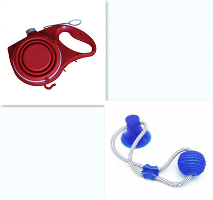 Pet Leash with Water Bottle and Cup