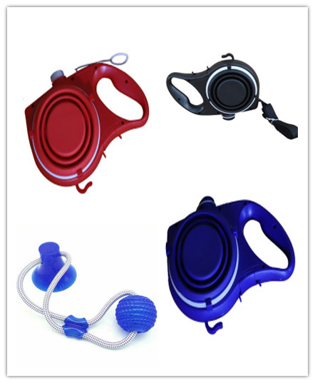 Pet Leash with Water Bottle and Cup